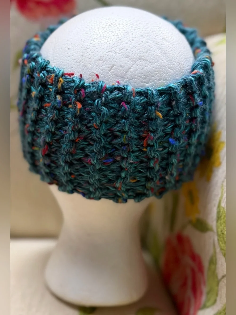Handmade Hand Crafted Knit Twist Headband adult/teen teal